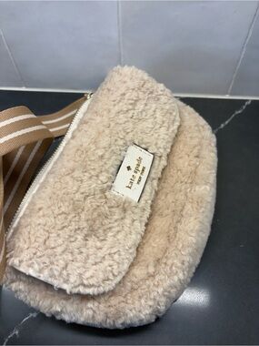 kate spade cream sherpa mini crossbody pouch